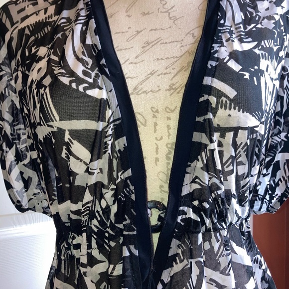 Sheer Swim Coverup Summer Dress Swim Pool Beach Resortwear by Profile s XLarge - Picture 4 of 6
